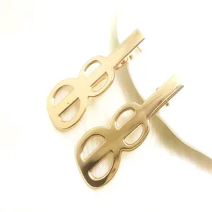 7cm gold plated guitar duckbill hair clip DIY jewelry accessory for women daily wear.