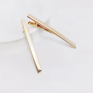 Gold metal hair clips, simple alligator clip design, perfect for daily use and DIY crafts.