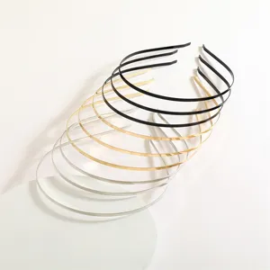 Diademas de metal minimalistas en negro oro y plata elegantes accesorios para el cabello de mujer DIY.