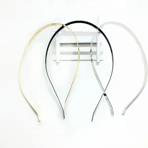 Conjunto de diadema de metal minimalista, aros delgados electrochapados para accesorios diarios.