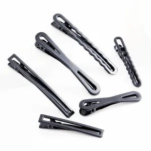 Schwarzes Metall Entenschnabel-Clip Ausgehöhlt Einhornlack Wellenförmig Haarnadel Basis Für DIY Haarschmuck Schmuckherstellung