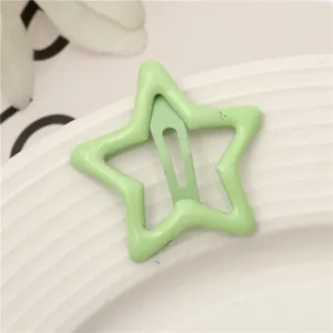 Horquilla de pelo de estrella color caramelo de 3CM, detalle de pinza de metal para niñas y niños.