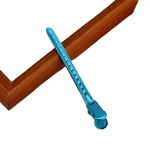 9.5cm metalen haarklem eendebek clip kapper sectie haarstyling gereedschap blauw