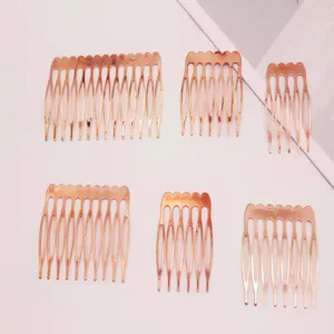 Peignes à cheveux en métal or rose, peignes insérés ondulés, accessoires de coiffure DIY.