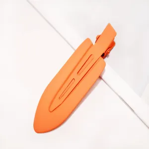 Orange matte Gummilack Metall Haarklammer 7cm Macaron Entenschnabel Ponyklammer Haarstyling Zubehör