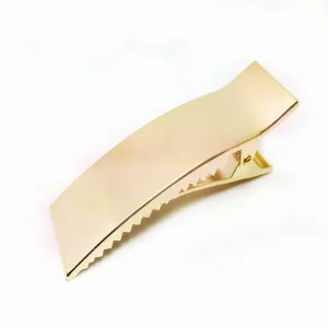 Gold metal hair clip wide alligator clip DIY hair accessory for women styling tool