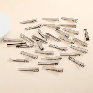 Zilveren metalen haarklemmen krokodillenklemmen set, ideaal voor DIY haarstyling en dagelijks gebruik.