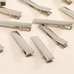 Zilveren metalen krokodil haarspelden eendebek platte haarclips voor DIY styling accessoires