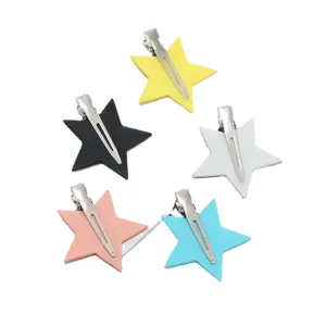 Cute star hair clips set of 5 colorful duckbill clips for daily sweet hairstyles and cute looks.