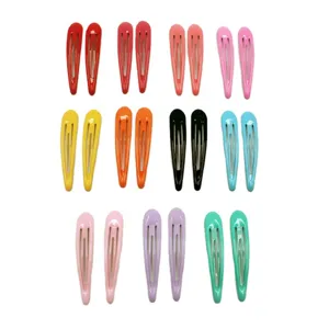Colorful metal teardrop hair clips 5cm candy color snap BB clips for women hair styling tools