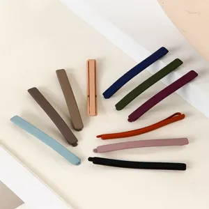 Minimalist matte hair clips in multi colors, 6cm simple bobby pins for women styling.