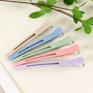 Korean Style Seamless Plastic Resin Duckbill Hair Clips For Salon Hair Sectioning Bangs Fixing Styling Elegant Hair Barrettes For Women