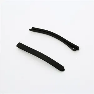 Simple 6cm matte black bobby pin hair clip minimalist everyday hair styling accessory for women.