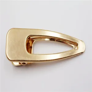 Goudenkleurige druppelvormige holle metalen haarspeld eendebek clip voor doe het zelf haaraccessoire