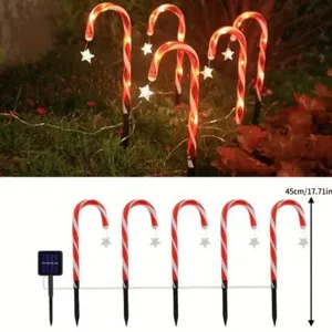 Solar kerst zuurstok pad verlichting buiten waterdicht LED tuin decoratie voor feestdagen