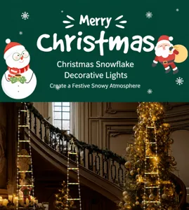Christmas Santa climbing ladder LED string lights outdoor waterproof festive hanging decor