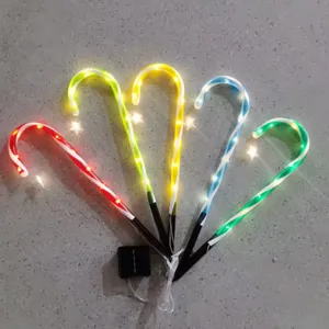 LED Kerst Zuurstok Zonne Verlichting Pad Tuin Gazon Buiten Kerstdecoratie Feest