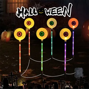 Estaca de luz LED con ojos de Halloween, decoración de jardín colorida para fiesta al aire libre.