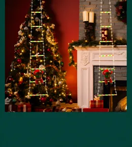 Christmas decorative lights Santa climbing ladder LED string lights for outdoor holiday decor