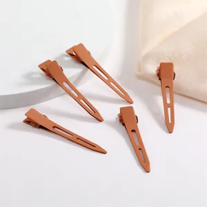 5.5cm matte candy color duckbill hair clip metal bangs clip detail view showing design.