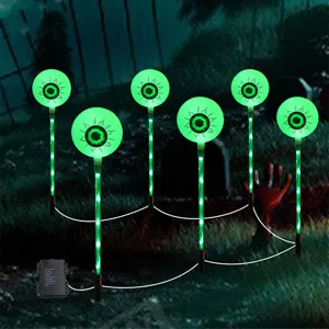 Solar Halloween LED Globo Ocular Estaca Luz Espeluznante Jardin Decoracion Iluminacion Exterior