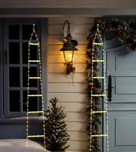 Christmas decorative lights, outdoor waterproof LED Santa climbing ladder string lights for eaves.