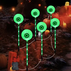 Halloween LED solar globo ocular estaca de jardín aterrador patio exterior decoración luces