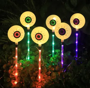 Solar Halloween Globo Ocular LED Estaca Luz Jardin Patio Atmosfera De Terror Deko