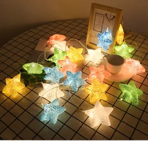 Catena luminosa LED stella crepa colorata per decorazione festa di Natale e camera