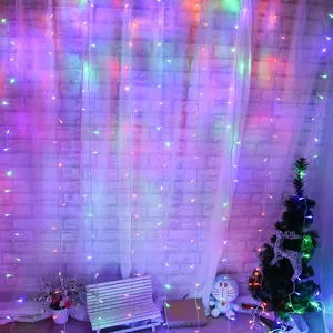 Kleurrijke LED gordijn string lichten fee lichten voor Kerstmis bruiloft feest achtergrond