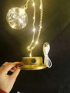 LED moon lamp iron art night light USB powered room decor warm glow birthday gift piece