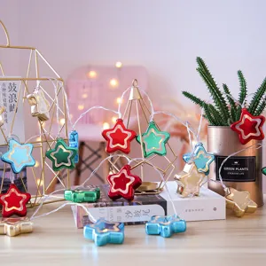 Catena luminosa LED stelle crepate per decorazione natalizia festa di matrimonio e casa.