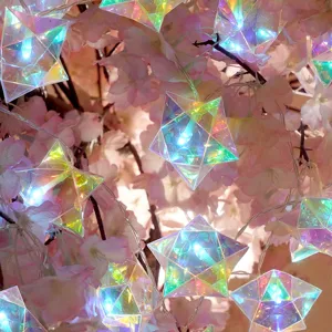 LED holografische Stern Lichterkette, schimmernde Deko Lichter für das Schlafzimmer.