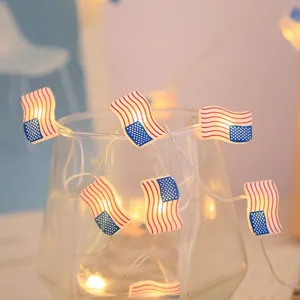 LED Amerikaanse vlag slingers verlichting voor feest buitendecoratie op batterijen