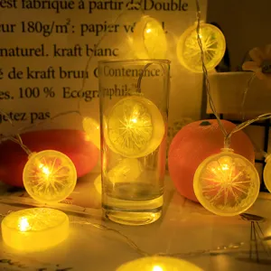 Guirlande Lumineuse LED Citron Forme de Fruit Veilleuse Batterie USB Pour Chambre Enfant Fête Anniversaire Déco