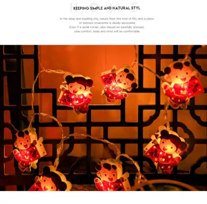 Catena luminosa a LED Fuwa con portabatterie per dettagli di decorazione domestica.