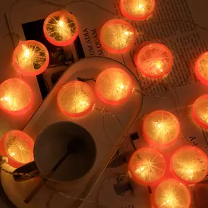 Guirlande lumineuse LED tranches de citron, lumieres chaleureuses chambre, decor fruits enfant