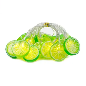 Guirlande lumineuse LED citron pour decoration chambre enfant, lumieres fruitees de fete.