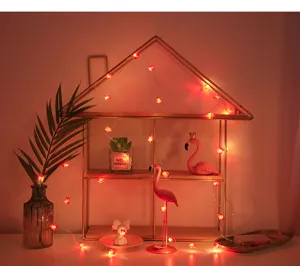 LED koperdraad lichterketting rode roos vorm sfeerverlichting slaapkamer decoratie