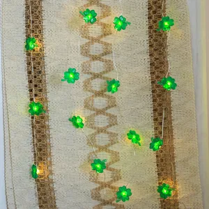 St. Patrick's Day LED clover string lights green shamrock festive decorative fairy lights