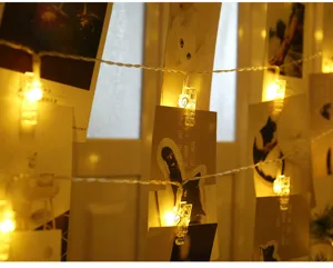 Catena luminosa LED con mollette per foto per decorare la stanza, luci calde e accoglienti.