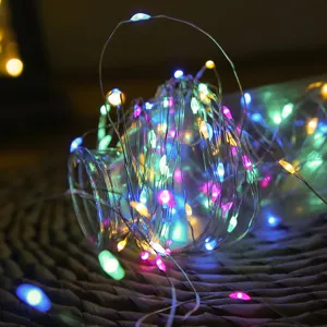 Catena luminosa LED in fil di rame impermeabile a batteria luci colorate per festa decoro