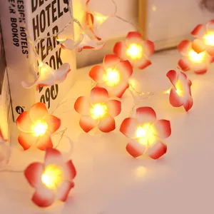 Guirnalda de Luces LED de Flores de Plumeria Luces Decorativas Cálidas para Fiesta Hogar