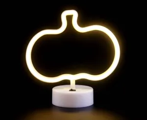 LED Halloween Kürbis Neon Nachtlicht Warmer Glanz Schreibtischlampe für Party Deko