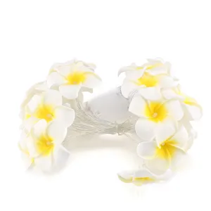 Guirnalda de luces LED plumeria para decoración de habitaciones, diseño floral fresco y tierno.