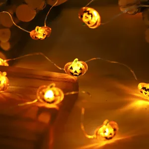 Halloween LED pompoen loper string koperdraad warm feestelijk verlichting decor