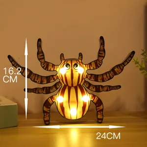 Luz nocturna LED de araña de Halloween decoración de habitación a pilas lámpara fiesta