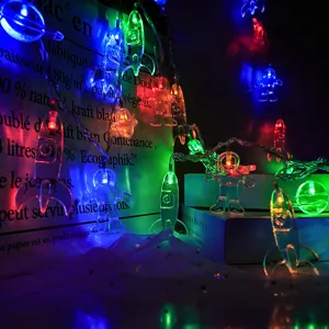 Guirlande lumineuse LED astronaute fusée lumières décoratives chambre d'enfant vacances