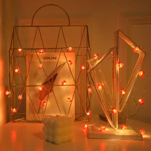 LED hart koperdraad string verlichting romantische Valentijnsdag feest slaapkamer decoratie