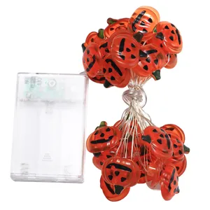Halloween LED pompoen lichten koperdraad fee lichten voor feestelijke feestdecoratie.